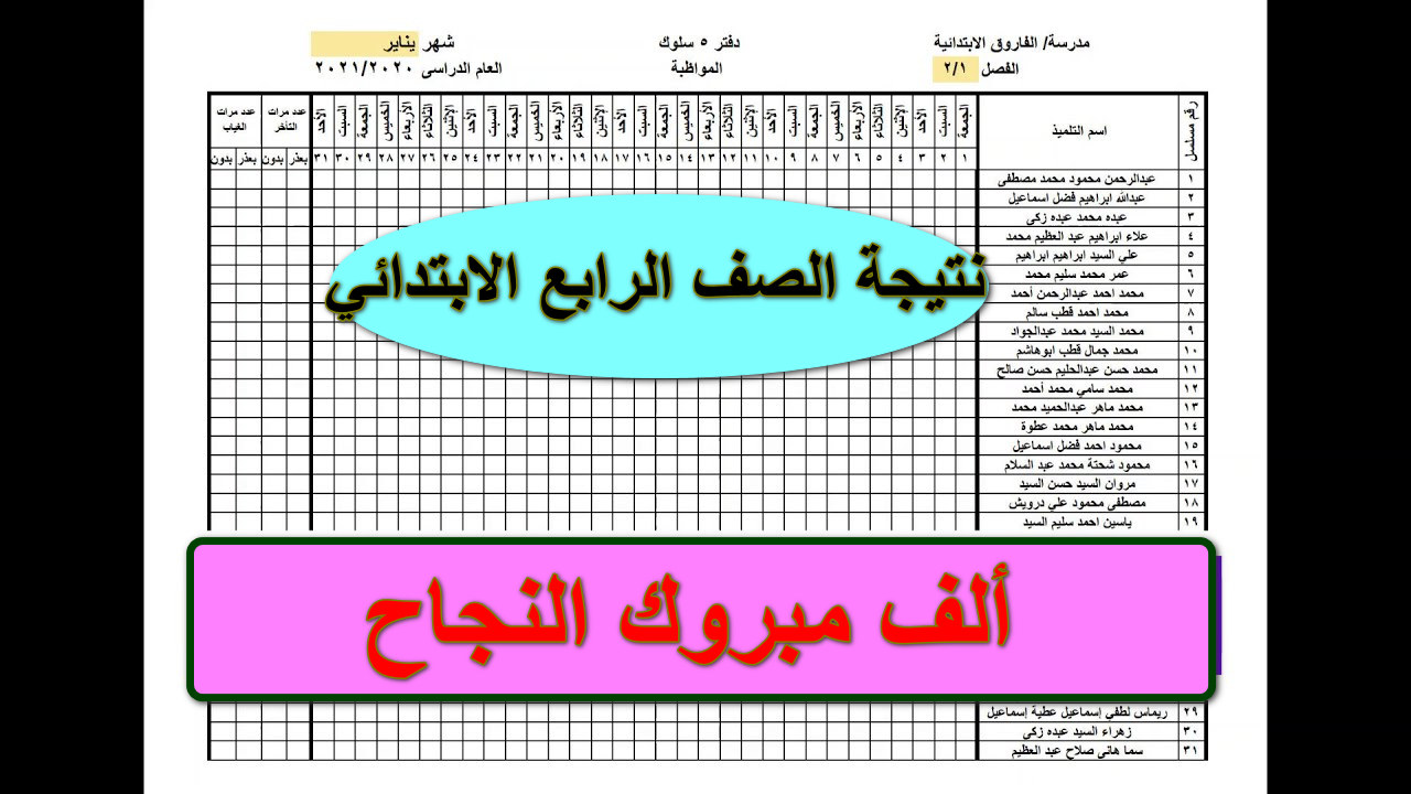 مبروك النجاح .. خطوات استخراج نتيجة الصف الرابع الابتدائي برقم الجلوس عبر eduserv.cairo.gov.eg الترم الاول 2025